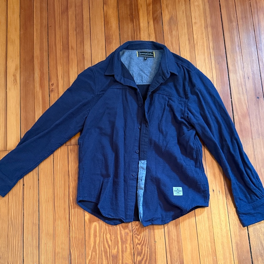 Navy Casual Button-Down Shirt